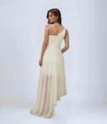 Katlı Midi Boy Simli Tül Abiye Elbise - Görsel 2